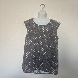 Merona XXL sleeveless grey and white blouse